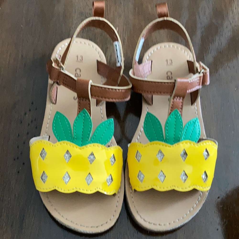 Girls size 13 pineapple sandals